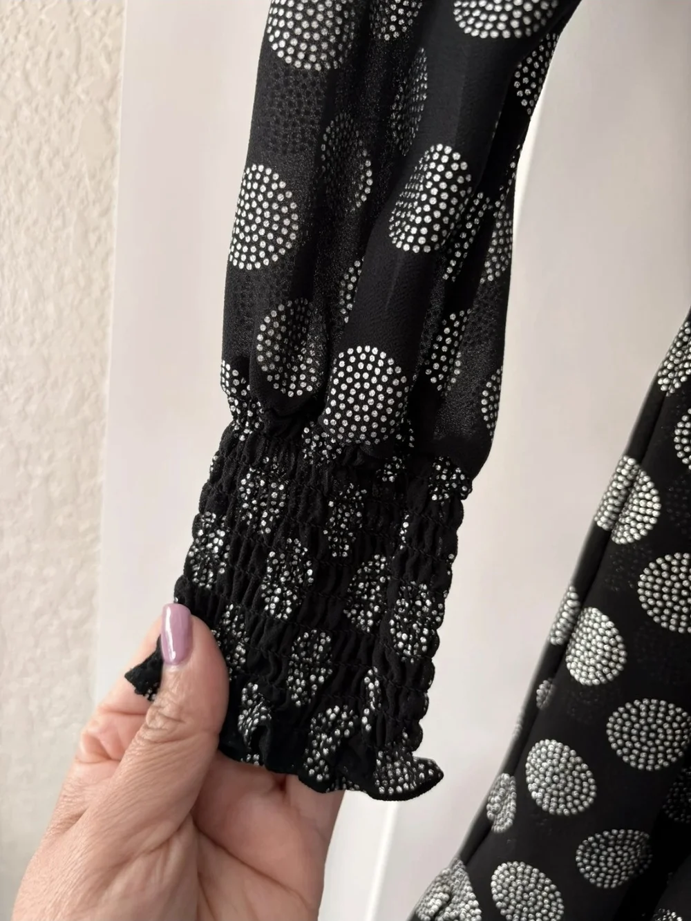 Michael Kors Elegant Black and White Polka Dot Midi Dress. NWOT